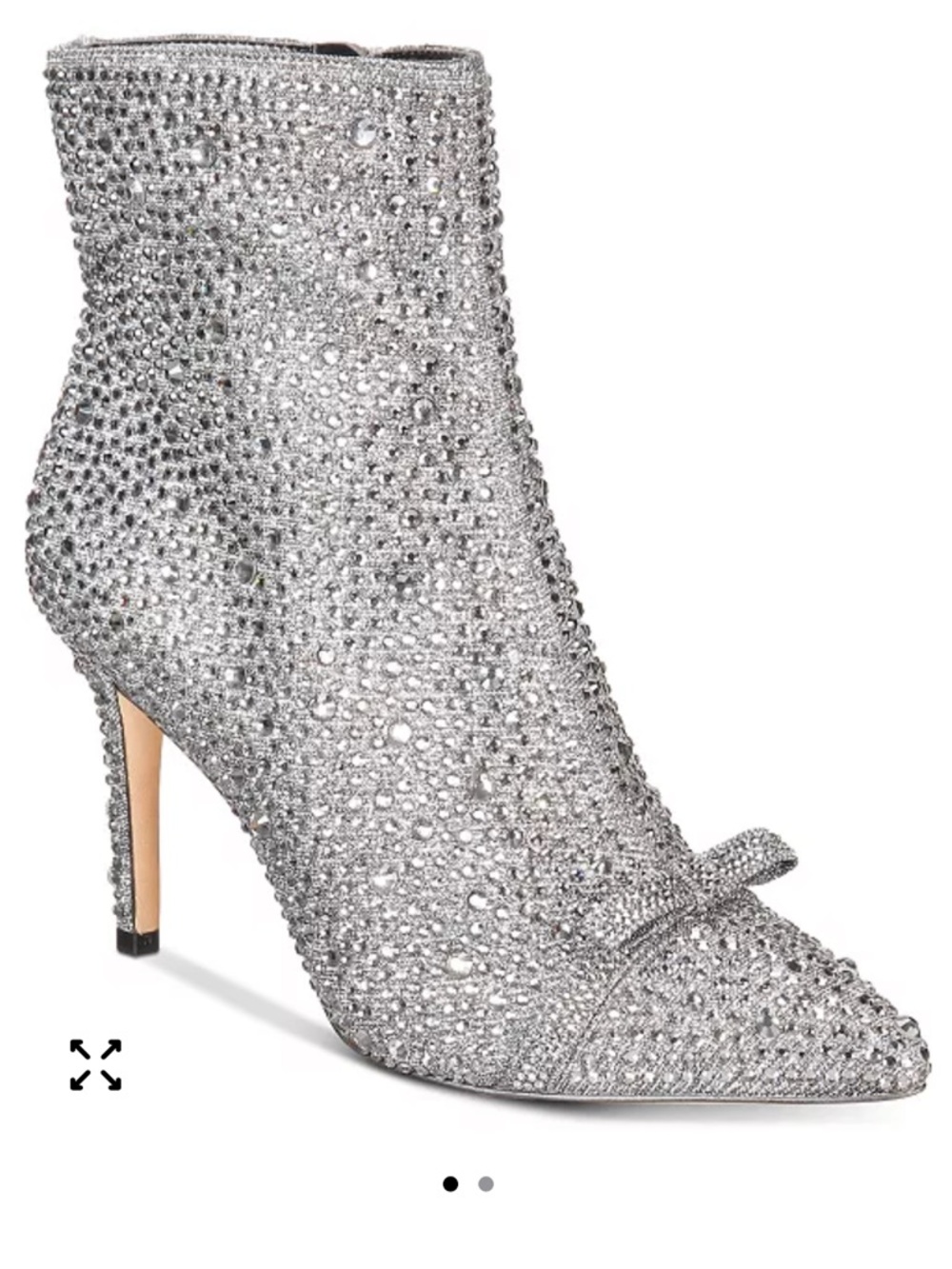 INC International Concepts IGNACIA Pewter Glitter & Rhinestone Ankle Booties